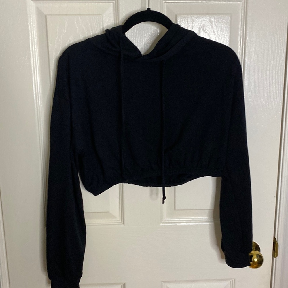 Streetwear society cropped thin hoodie